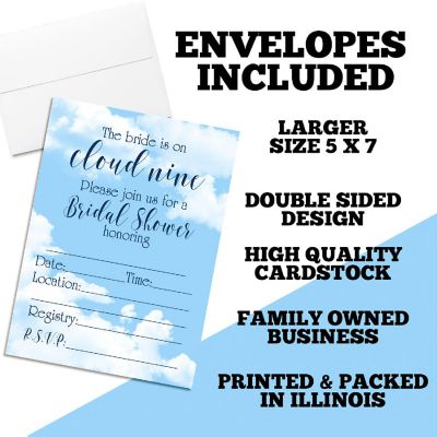 Cloud Nine Bridal Shower Party Invitations Image 1