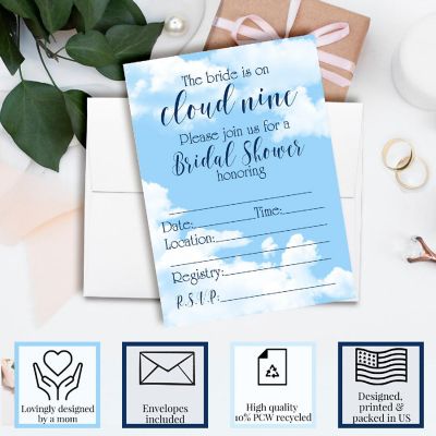 Cloud Nine Bridal Shower Party Invitations Image 2