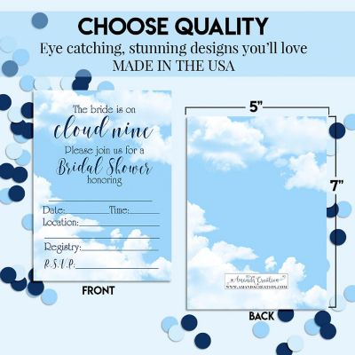 Cloud Nine Bridal Shower Party Invitations Image 3
