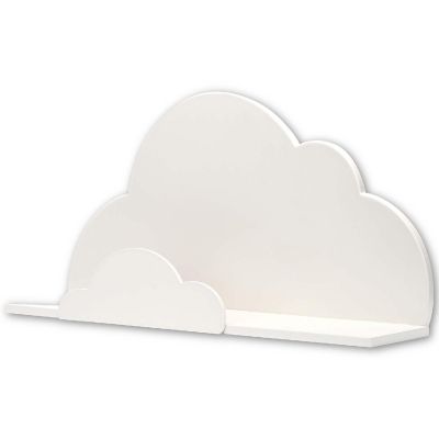 Cloud-Shaped 8.75x24 Wooden Shelf Decor Image 1