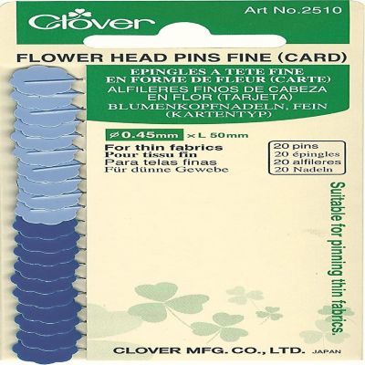 Clover Blue Flower Head Patchwork Pins by Clover for Light Weight Fabric Image 1