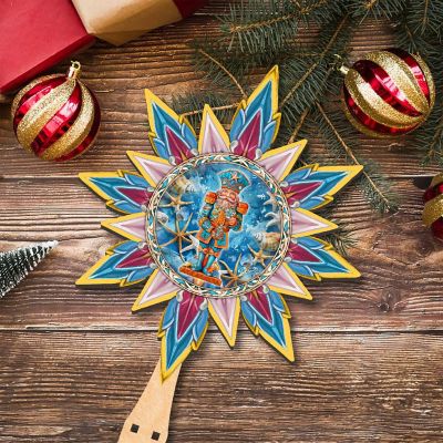 Coastal Nutcracker Tree Topper Wooden Decor by G. Debrekht Image 1