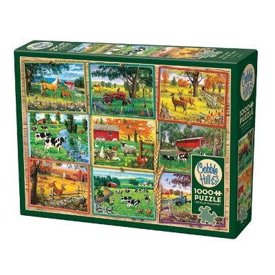 Cobble Hill 1000 Piece Puzzle: Postcards From The Farm - Reference Poster Image 1