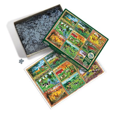 Cobble Hill 1000 Piece Puzzle: Postcards From The Farm - Reference Poster Image 2