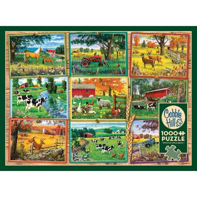 Cobble Hill 1000 Piece Puzzle: Postcards From The Farm - Reference Poster Image 3