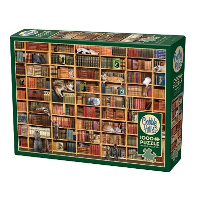 Cobble Hill: The Cat Library 1000 Piece Puzzle Image 1