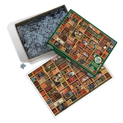 Cobble Hill: The Cat Library 1000 Piece Puzzle Image 2