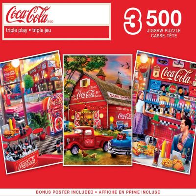 Coca-Cola - 500 Piece Jigsaw Puzzles 3 Pack Image 1