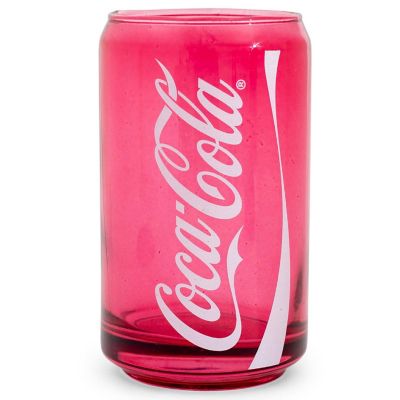 Coca-Cola Can-Shaped Red Glass Cup  Holds 10 Ounces Image 1