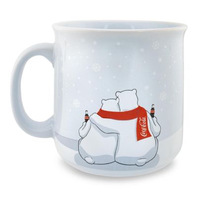 Coca-Cola Holiday Polar Bears Ceramic Camper Mug  Holds 20 Ounces Image 1