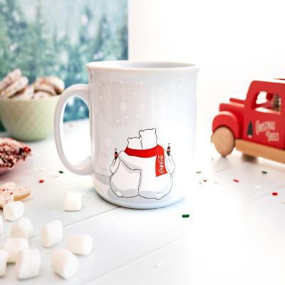 Coca-Cola Holiday Polar Bears Ceramic Camper Mug  Holds 20 Ounces Image 3