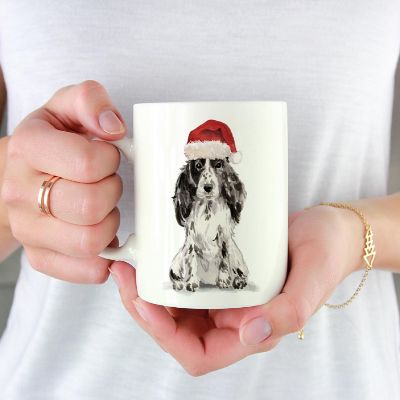 Cocker Spaniel Santa Hat Ceramic Mug Image 1