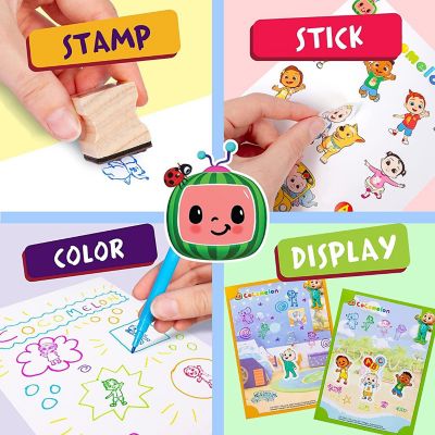 Cocomelon Stamp Set by Creative Kids- 36+ Piece Wooden Stamps Set Includes Ink Pads Ages 3+ Image 1