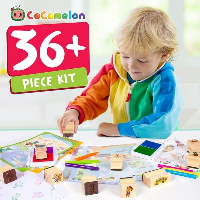 Cocomelon Stamp Set by Creative Kids- 36+ Piece Wooden Stamps Set Includes Ink Pads Ages 3+ Image 2