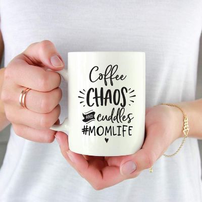 Coffee Chaos &amp; Cuddles Ceramic Mug Image 1
