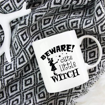 Coffee Mug Beware Cute Little Witch Image 1