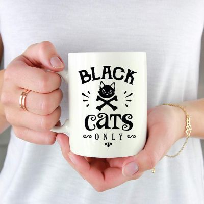 Coffee Mug Black Cats Only Image 1