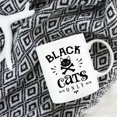 Coffee Mug Black Cats Only Image 1