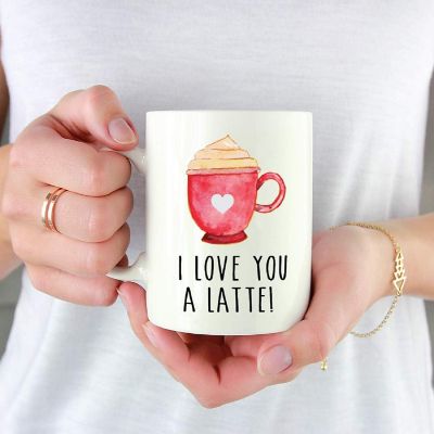 Coffee Mug I Love Yo A Latte!, Cup Image 1