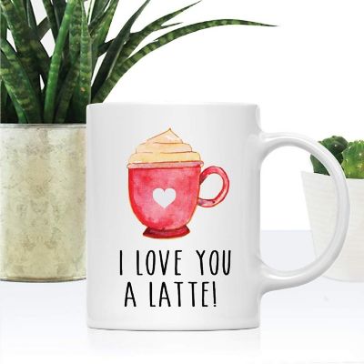 Coffee Mug I Love Yo A Latte!, Cup Image 1
