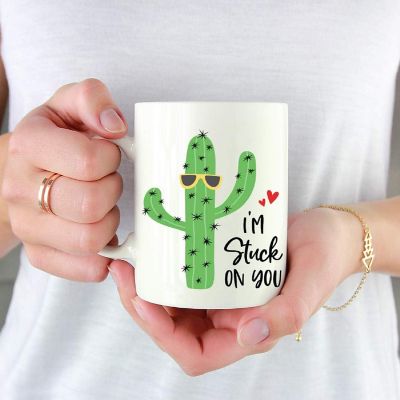 Coffee Mug I'm Stuck On You, Cactus With Image 1