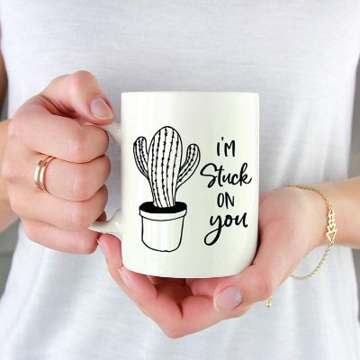 Coffee Mug I'm Stuck On You, Cactus Image 1