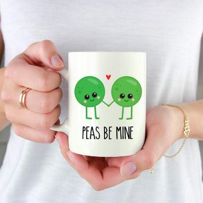 Coffee Mug Peas Be Mine, Pea Image 1