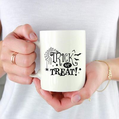 Coffee Mug Trick or Treat Spiderweb Image 1