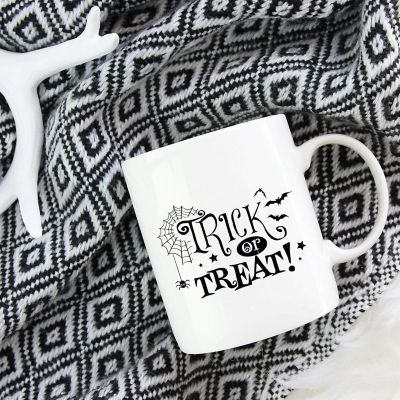 Coffee Mug Trick or Treat Spiderweb Image 1