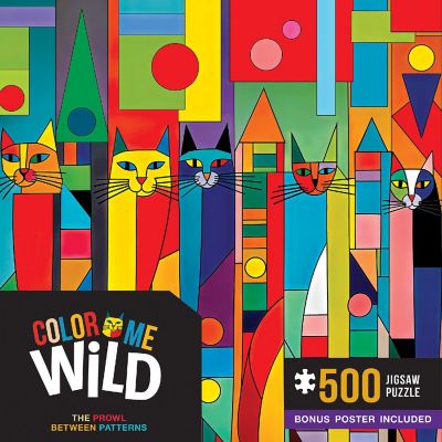 Color Me Wild - The Prowl Between Patterns 500 Piece Jigsaw Puzzle Image 1