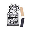 Color Your Own 2021 Chinese New Year Ox Fuzzy Magnets - 12 Pc. Image 1