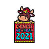 Color Your Own 2021 Chinese New Year Ox Fuzzy Magnets - 12 Pc. Image 1