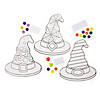 Color Your Own Button Halloween Witch Hat Kits - Makes 12 Image 1