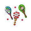 Color Your Own Christmas Paddle Ball Games - 12 Pc. Image 1