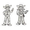 Color Your Own Cowboy & Cowgirl Jointed Characters - 12 Pc. Image 1