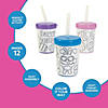 Color Your Own Easter BPA-Free Plastic Cups with Lids & Straws - 12 Ct. Image 3