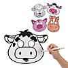 Color Your Own Farm Animal Masks - 12 Pc. Image 1