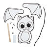 Color Your Own Flapping Halloween Bat Craft Kit - Makes 12 Image 2