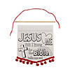 Color Your Own Jesus Loves Me Banners with Pom-Pom Trim - 12 Pc. Image 1