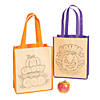 Color Your Own Medium Christian Pumpkin Halloween Nonwoven Tote Bags - 12 Pc. Image 1