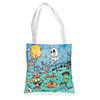 Color Your Own Medium Goofy Goblins Halloween Tote Bags - 12 Pc. Image 1