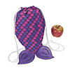 Color Your Own Medium Mermaid Tail Canvas Drawstring Bags - 12 Pc. Image 1