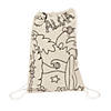 Color Your Own Medium Tropical Canvas Drawstring Bags - 12 Pc. Image 1
