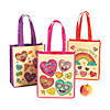 Color Your Own Medium Valentine Tote Bags - 12 Pc. Image 1
