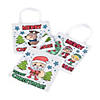 Color Your Own Mini Christmas Tote Bags - 12 Pc. Image 1