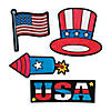 Color Your Own Patriotic Fuzzy Magnets - Makes 12 Image 1