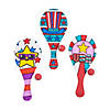 Color Your Own Patriotic Paddleball Games - 12 Pc. Image 1