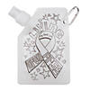 Color Your Own Red Ribbon Week Collapsible Plastic Water Bottles - 12 Pc. Image 1