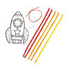 Color Your Own Rocket Craft Kit - Makes 12 Image 1