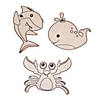 Color Your Own Sea Life Shapes - 12 Pc. Image 1